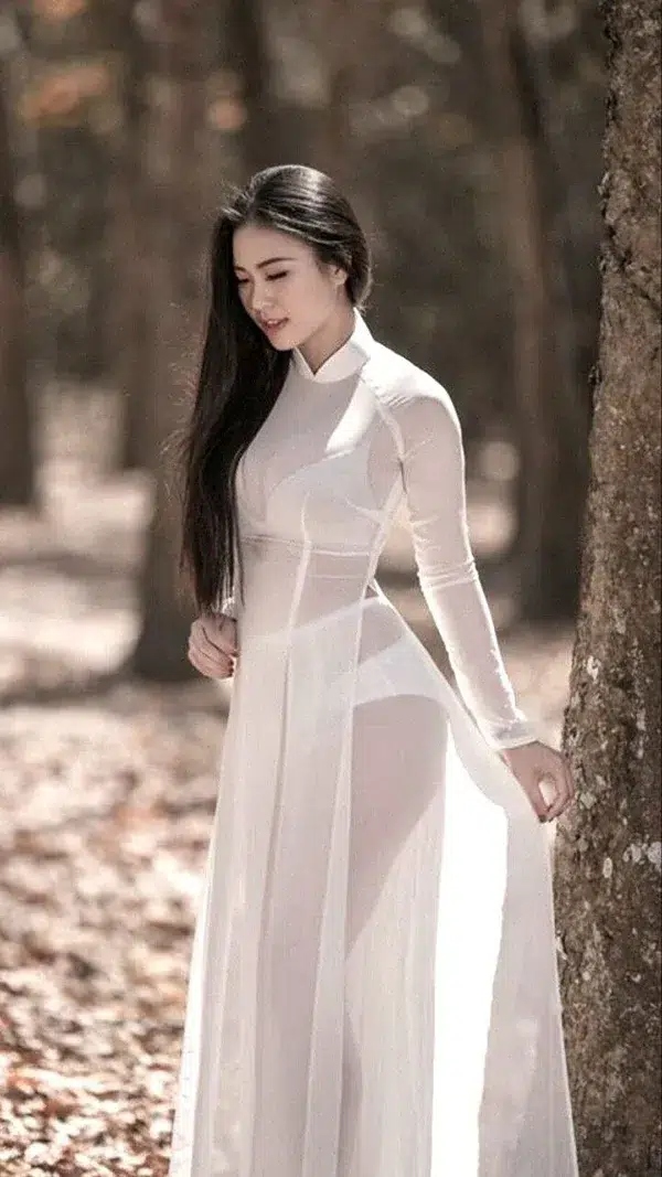 Áo dài mỏng quyến rũ
