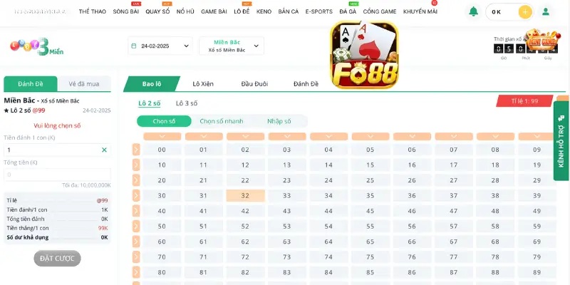 Các loại hình lô đề phổ biến tại Fo88