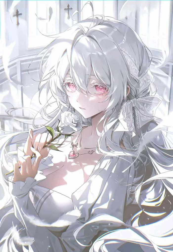 Tải ảnh anime girl tóc trắng phong cách lạnh lùng