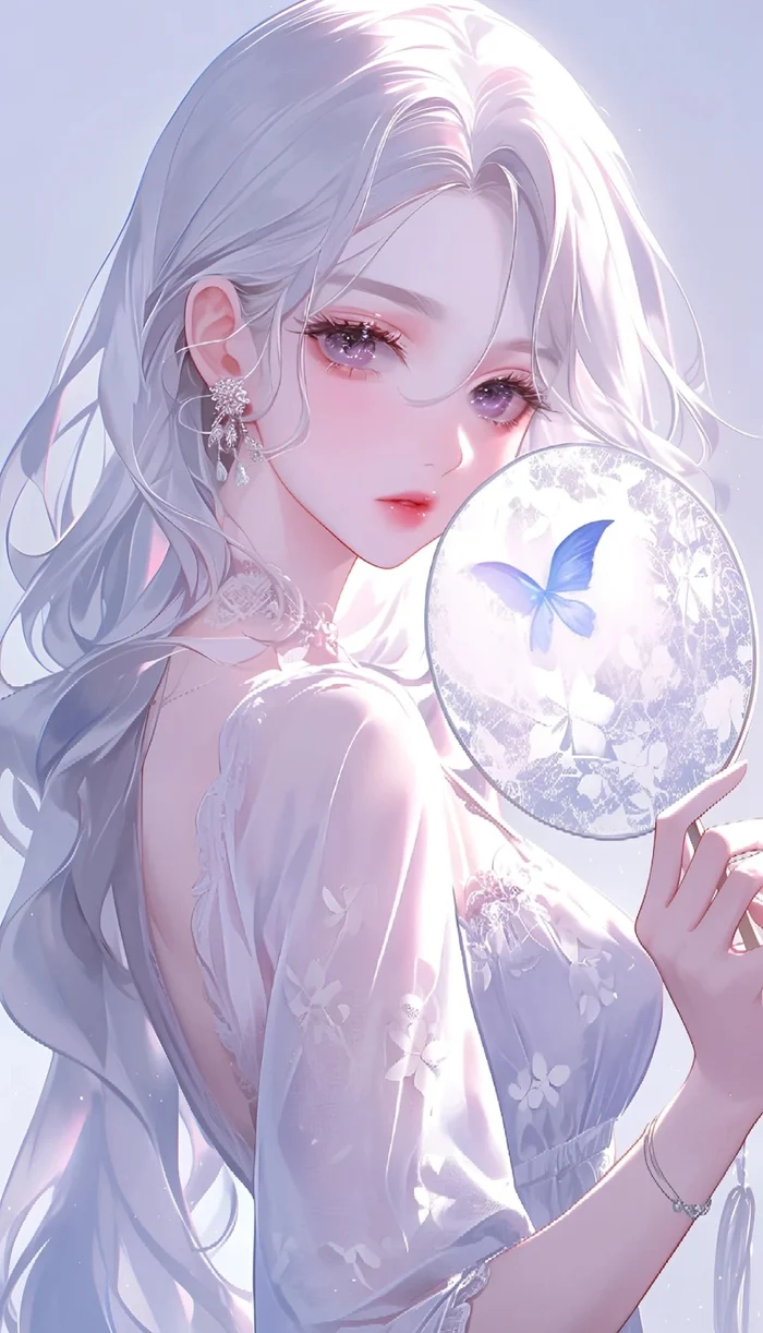 Xem ảnh anime girl tóc trắng thu hút người xem
