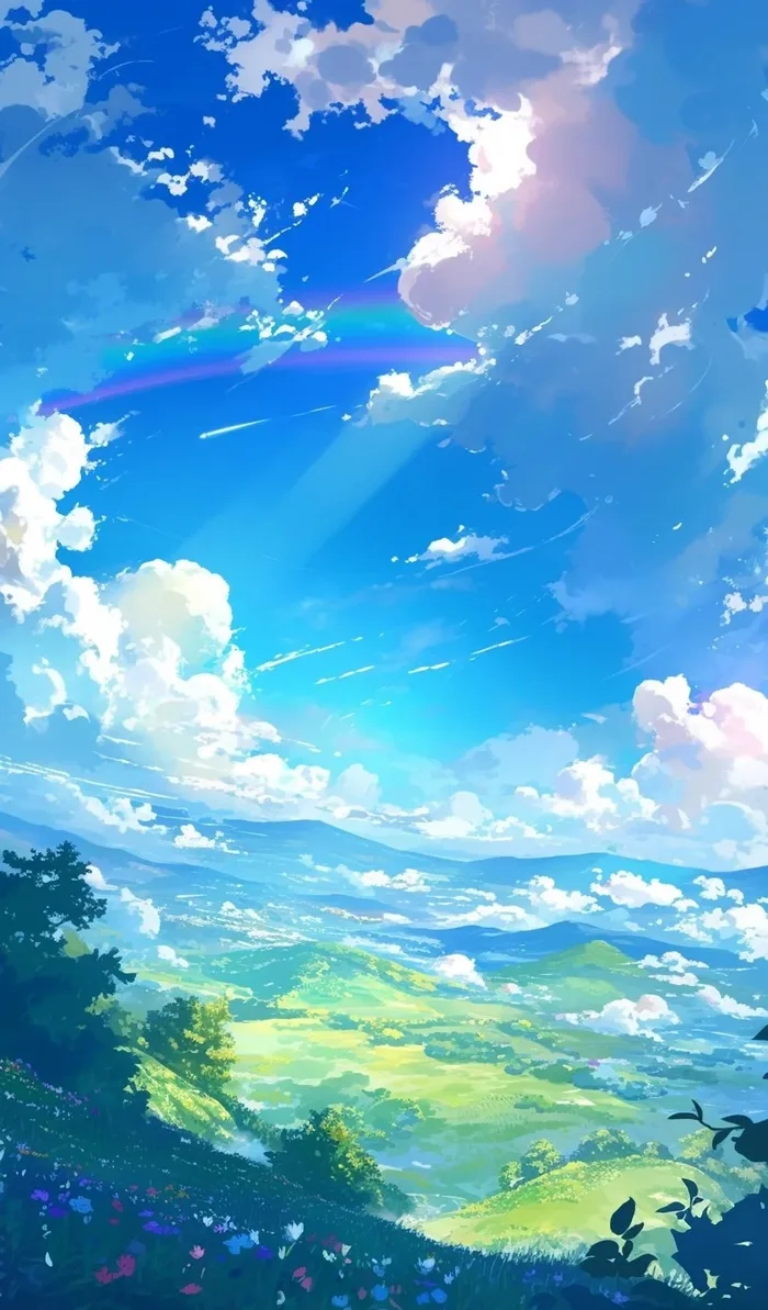 Ảnh avatar anime bầu trời mây trắng