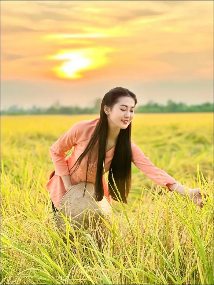 Hình ảnh gái quê xinh xắn, tạo cảm giác gần gũi