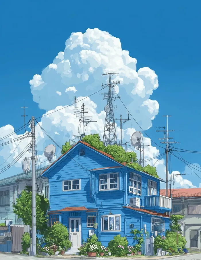 Tải hình ảnh anime bầu trời trong sáng