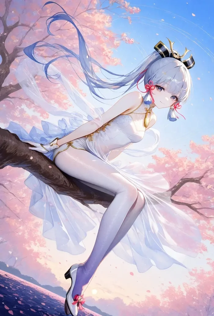 Ngắm hình anime girl tóc trắng mang vẻ đẹp lạ