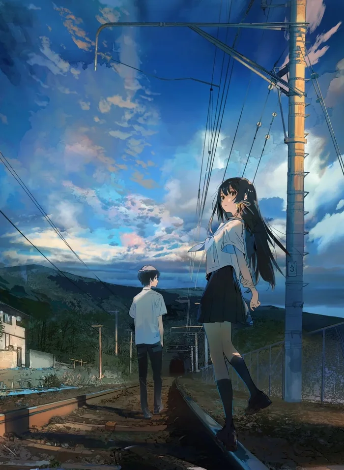 Chụp ảnh anime bầu trời tĩnh lặng