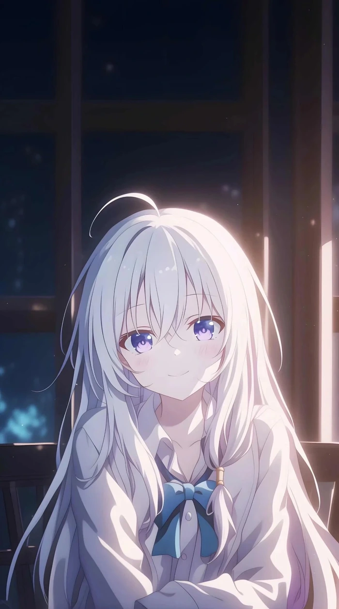 Loạt hình anime tóc trắng nữ đẹp như tranh vẽ