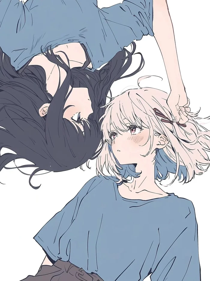 Hình ảnh anime bách hợp với ánh mắt đầy cảm xúc