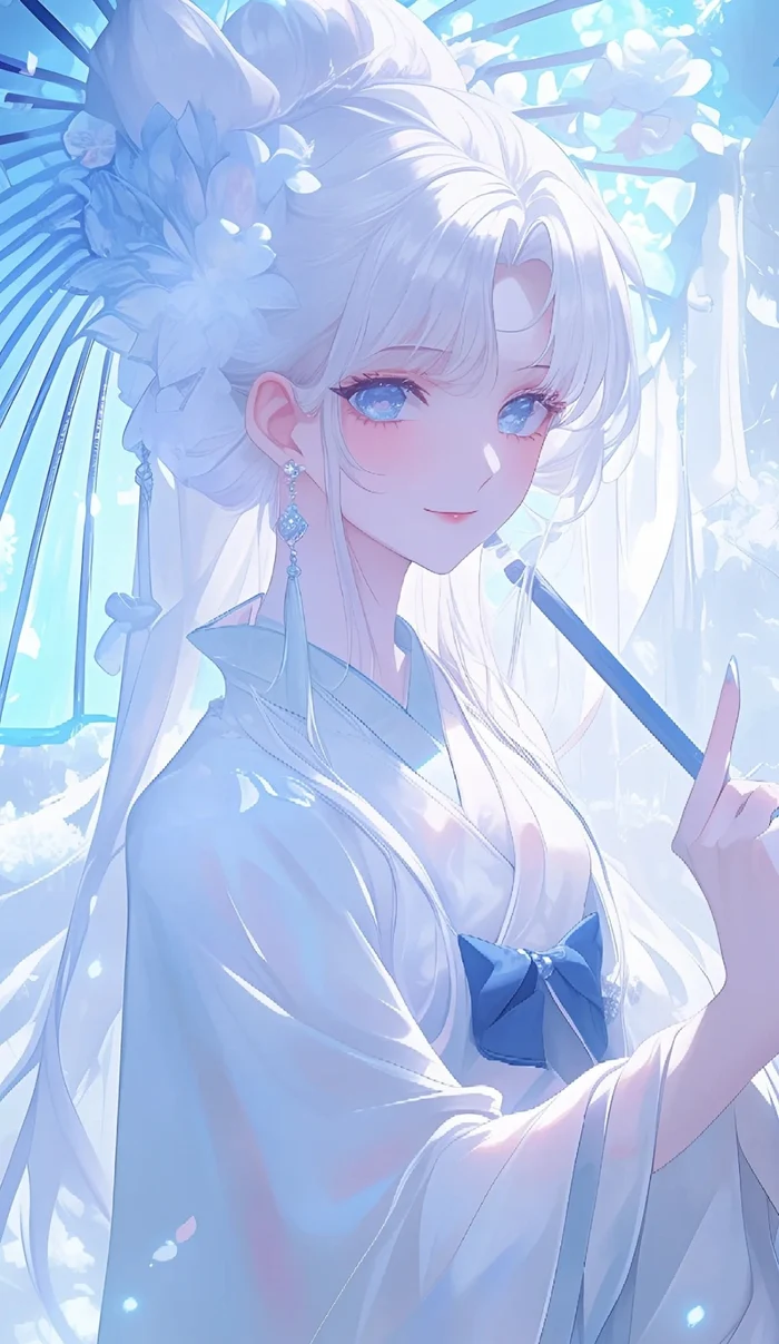 Ảnh anime tóc trắng girl đẹp nổi bật trong cộng đồng