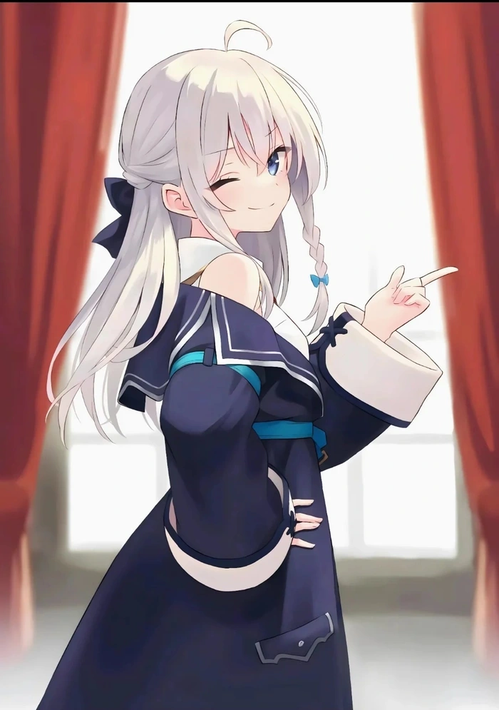 Hình ảnh anime tóc trắng girl với biểu cảm sắc lạnh