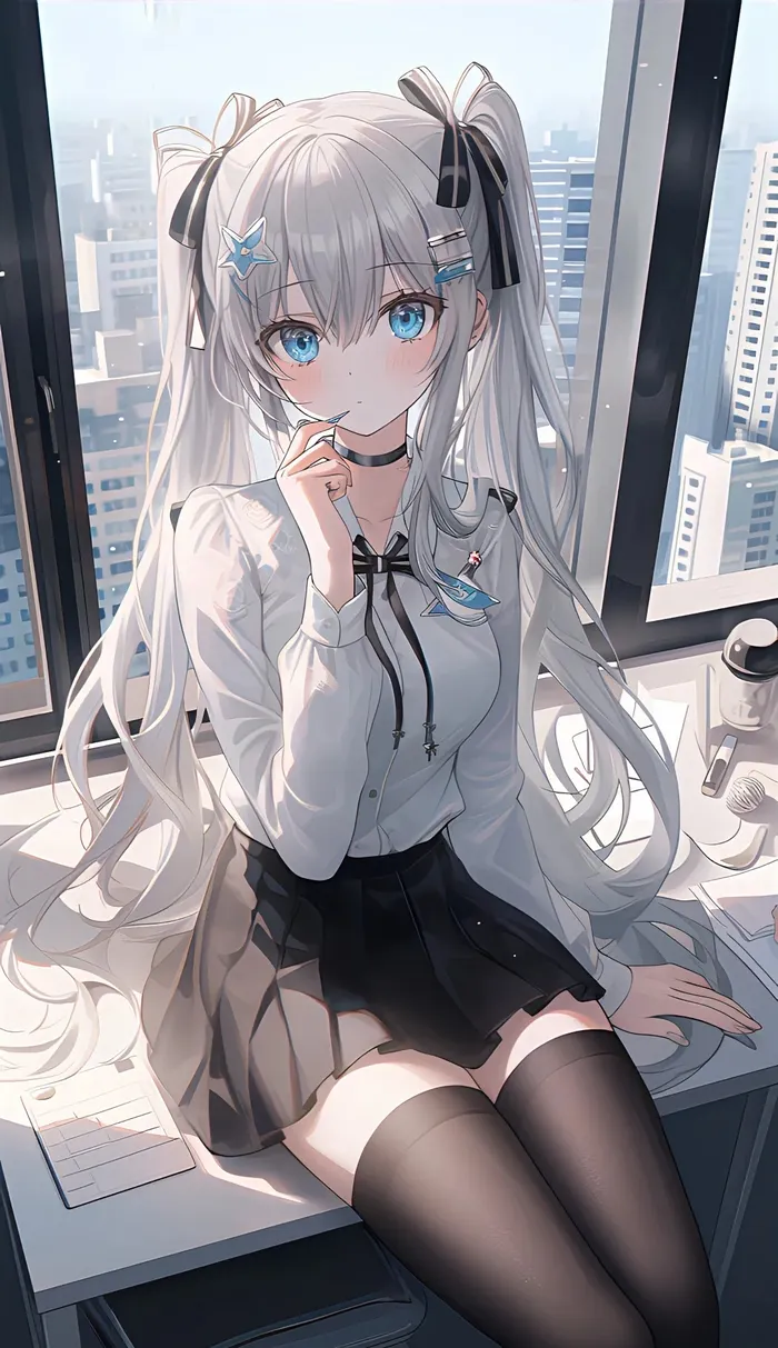 Bộ hình anime girl tóc trắng dành cho người mê thần thoại