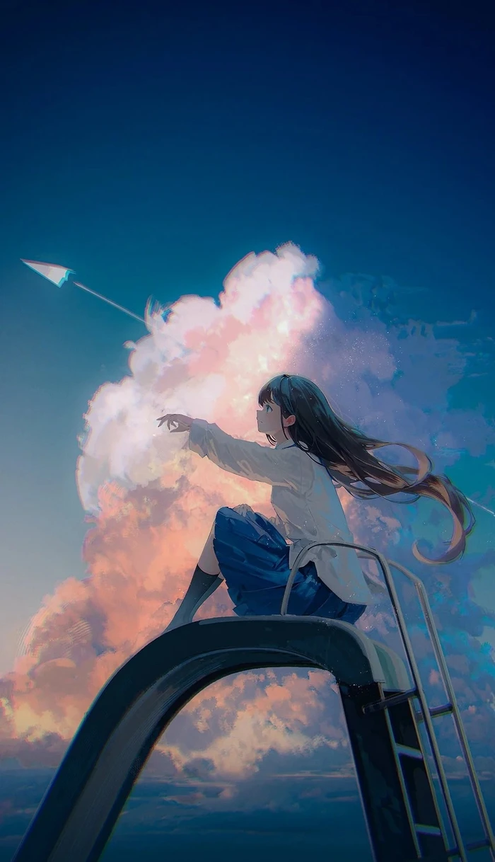 Loạt ảnh anime bầu trời hoàng hôn