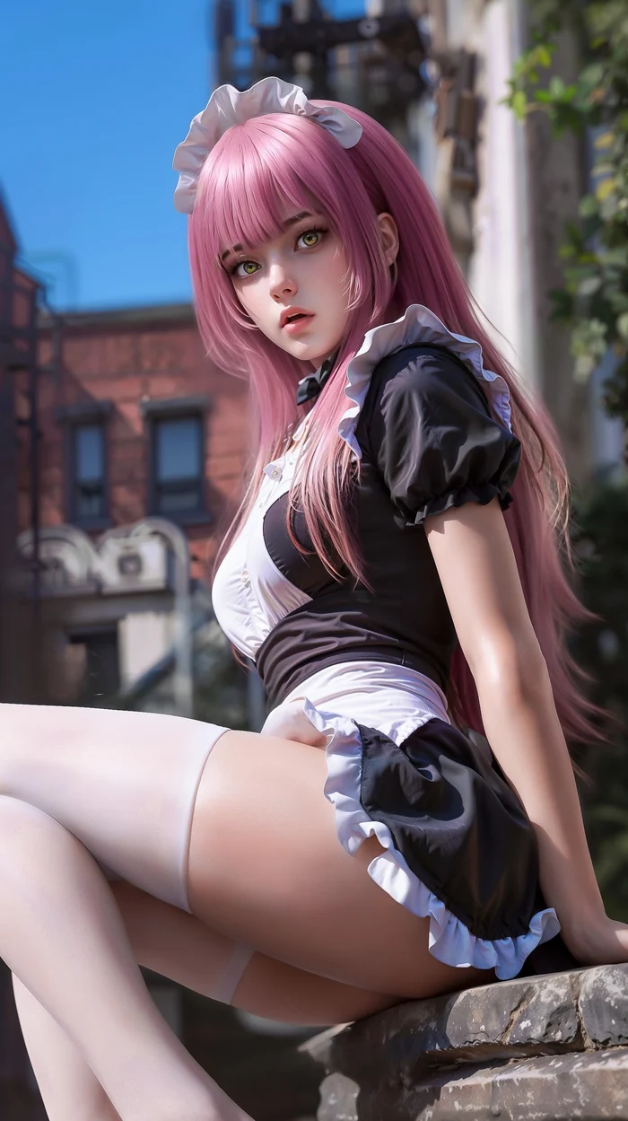 Hình nền anime cô hầu gái dễ thương cute