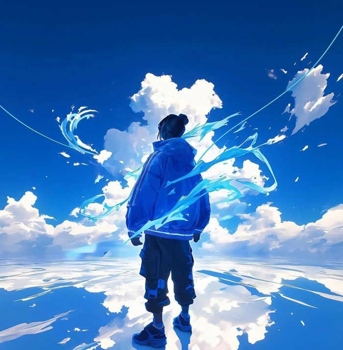 Chụp ảnh anime bầu trời sáng sủa
