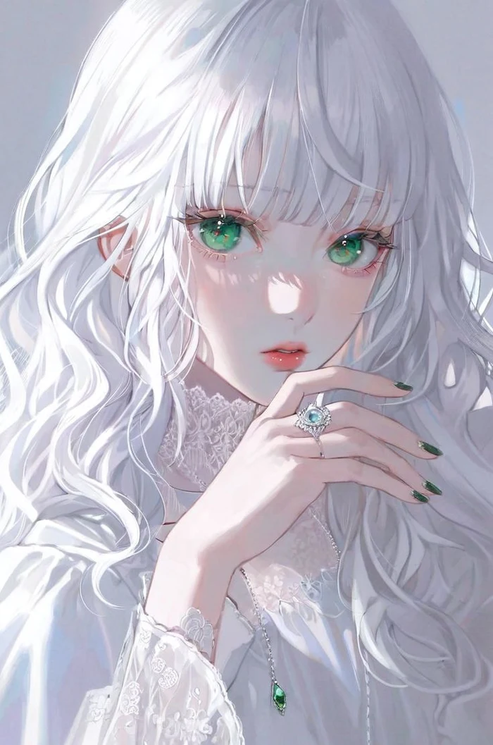 Tải hình anime tóc trắng girl trong phong cách cổ điển