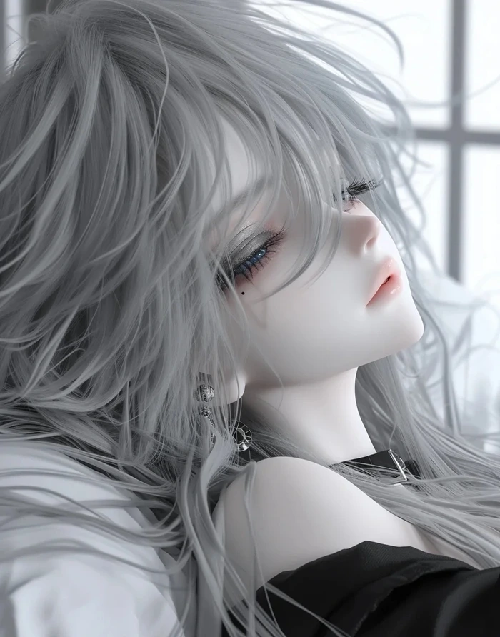 Hình ảnh anime tóc trắng girl mang vẻ đẹp lạnh nhưng cuốn hút