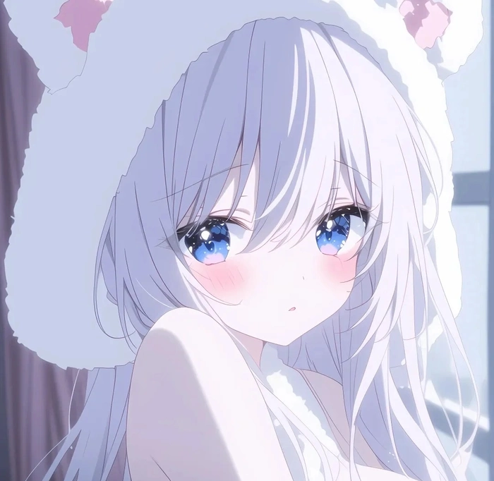 Hình nền anime girl tóc trắng full HD dành cho điện thoại