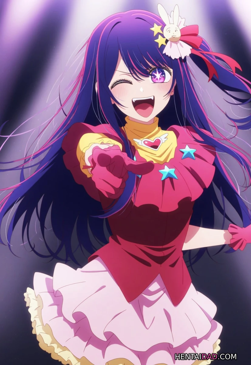 Ai Hoshino tươi tắn với váy hồng, điểm nhấn ngôi sao và thỏ yêu Ảnh Hoshino Ai hentai mông to khỏa thân.