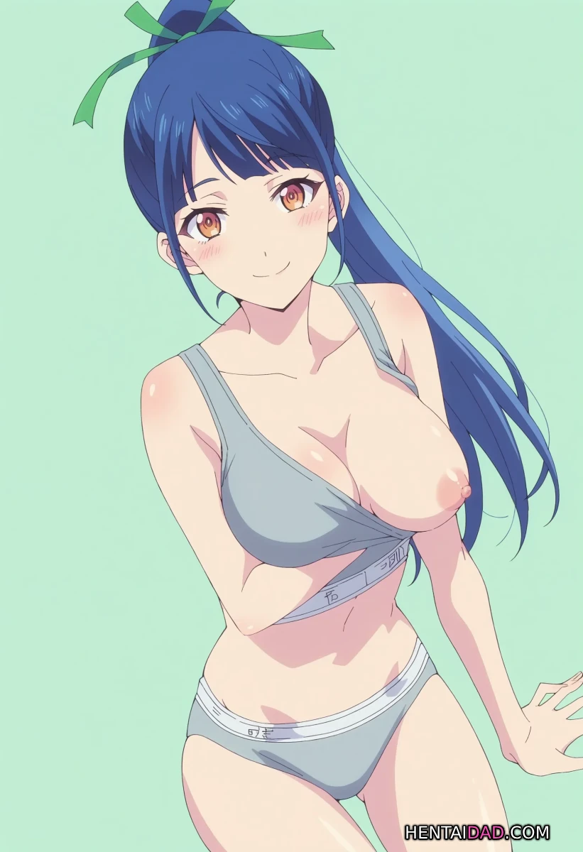 Ami Tsuruga ngượng ngùng trong bộ đồ thể thao xanh lam. Ami Tsuruga ngượng ngùng trong bộ đồ thể thao xanh lam.