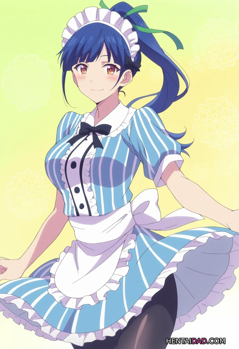 Ami Tsuruga Nữ Phục Vụ Nhí Với Mái Tóc Xanh Tươi Tắn. Ami Tsuruga Nữ Phục Vụ Nhí Với Mái Tóc Xanh Tươi Tắn.