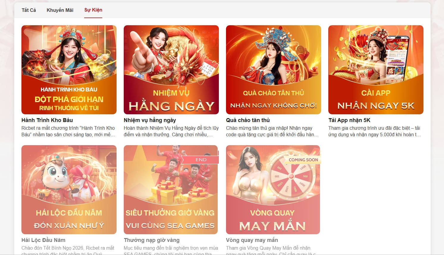 Các chương trình thưởng theo sự kiện thú vị được triển khai