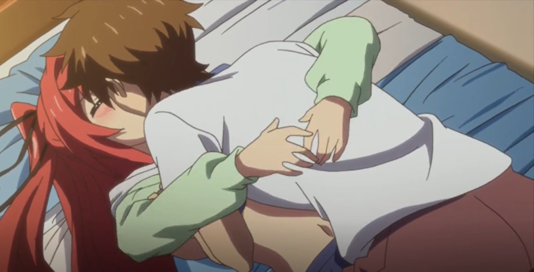 Ảnh sex anime cô gái tóc đỏ ôm chặt cậu trai trên giường Ảnh sex anime cô gái tóc đỏ ôm chặt cậu trai trên giường