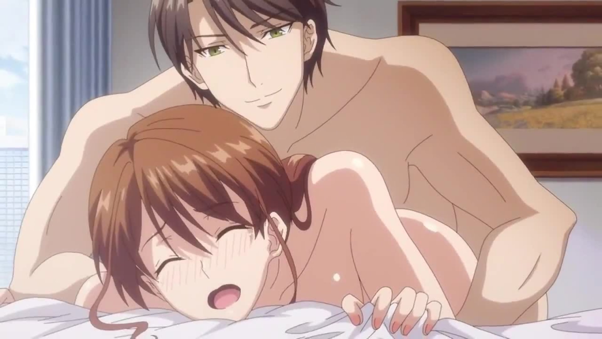 Ảnh sex anime nam cơ bắp ôm cô gái tóc nâu làm tình trên giường Ảnh sex anime nam cơ bắp ôm cô gái tóc nâu làm tình trên giường