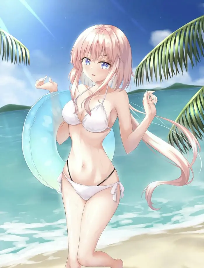 Anime bikini nữ nhân vật gợi cảm diện đồ bơi hai mảnh trên bãi biển Anime bikini nữ nhân vật gợi cảm diện đồ bơi hai mảnh trên bãi biển