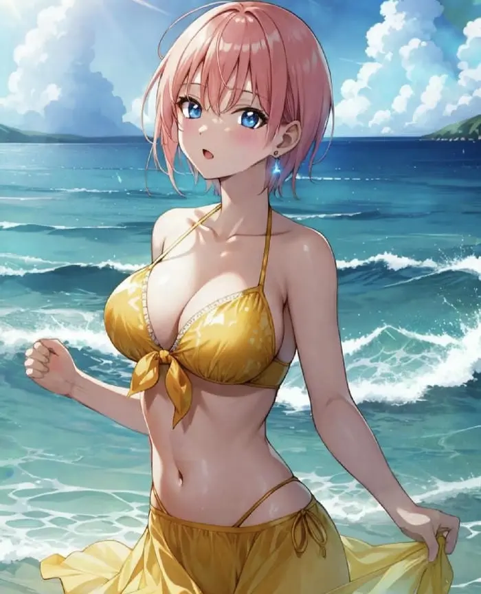 Anime bikini quyến rũ trên bãi biển xanh mát trang phục tắm gợi cảm Anime bikini quyến rũ trên bãi biển xanh mát trang phục tắm gợi cảm