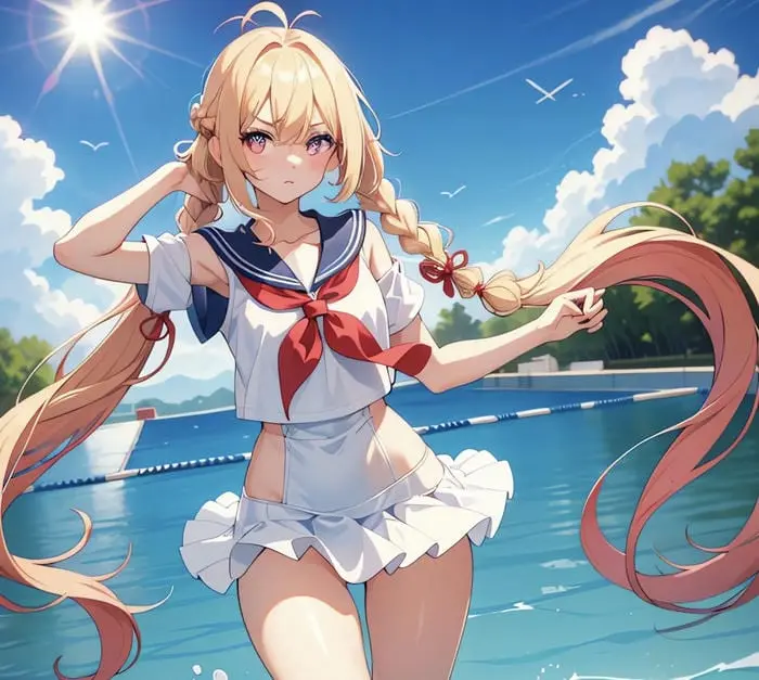 Anime bikini quyến rũ với bộ đồ bơi dễ thương tinh tế Anime bikini quyến rũ với bộ đồ bơi dễ thương tinh tế