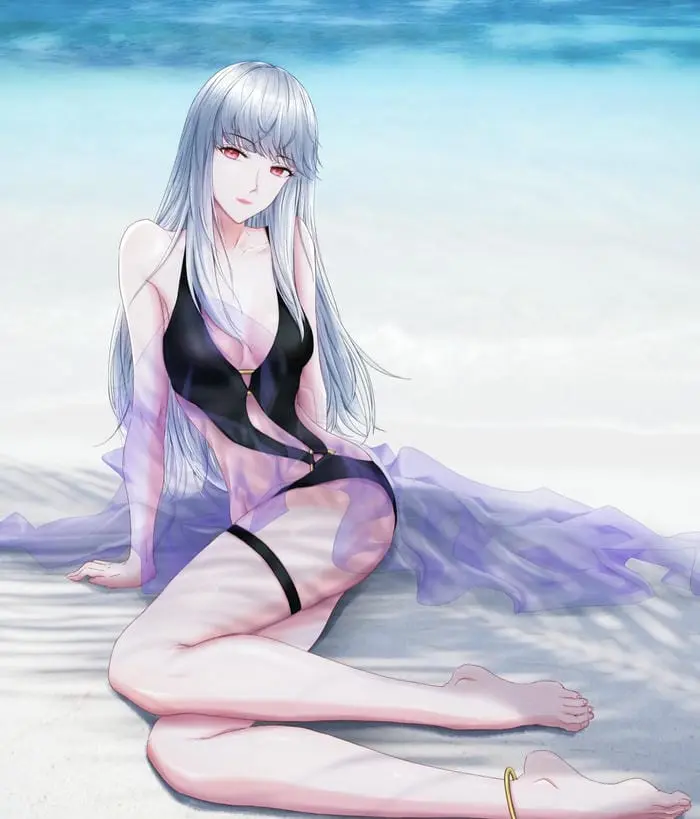 Anime bikini quyến rũ với trang phục hai mảnh gợi cảm trên biển Anime bikini quyến rũ với trang phục hai mảnh gợi cảm trên biển