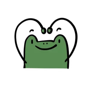 Ếch xanh pepe đáng yêu biểu cảm tình cảm trái tim vui nhộn