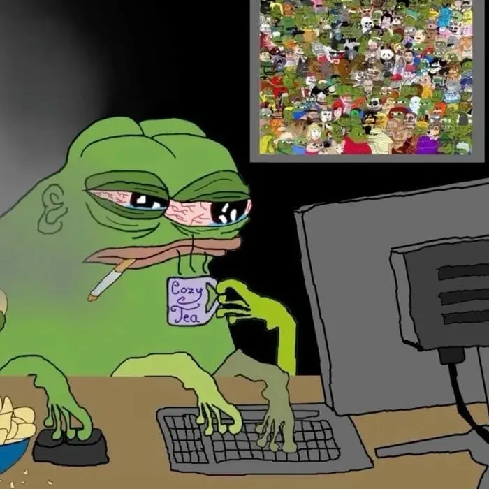 Ếch xanh pepe mệt mỏi trước bộ sưu tập nft hình ếch đa dạng Ếch xanh pepe mệt mỏi trước bộ sưu tập nft hình ếch đa dạng