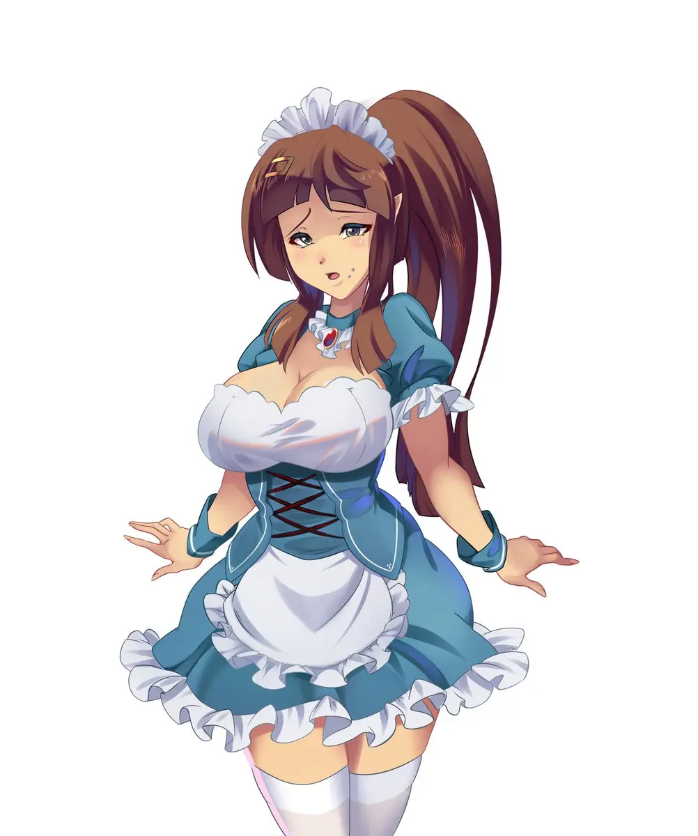 Gái anime ngực to tròn mặc đồ hầu gái dang tay ngạc nhiên Gái anime ngực to tròn mặc đồ hầu gái dang tay ngạc nhiên