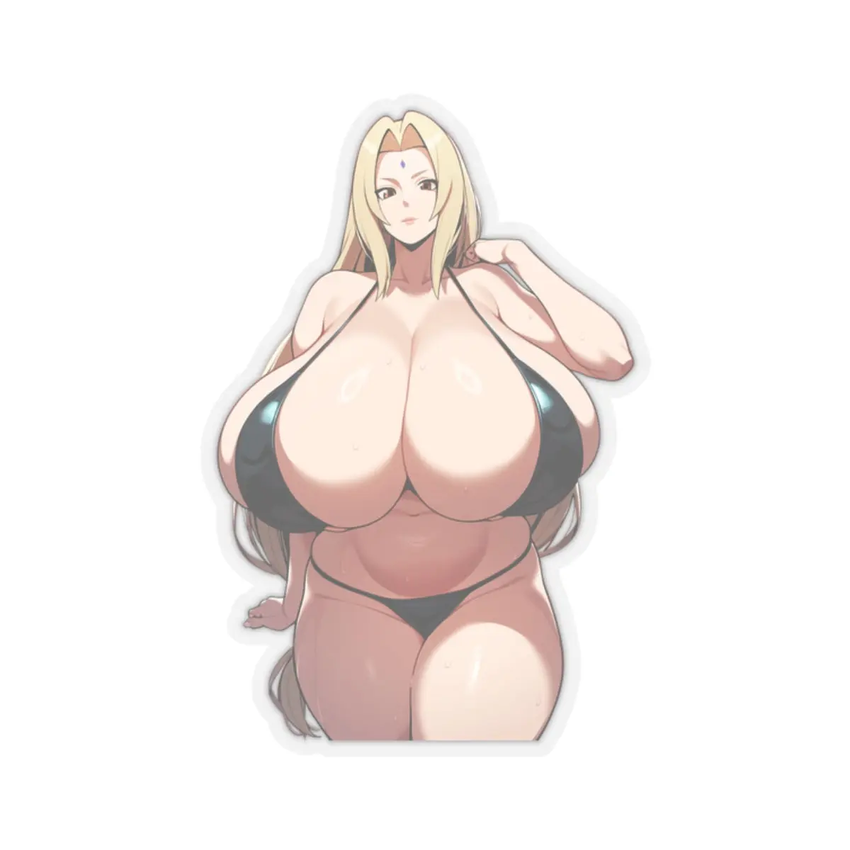 Gái anime tóc vàng mặc bikini đen khoe vòng một to tròn đầy đặn Gái anime tóc vàng mặc bikini đen khoe vòng một to tròn đầy đặn