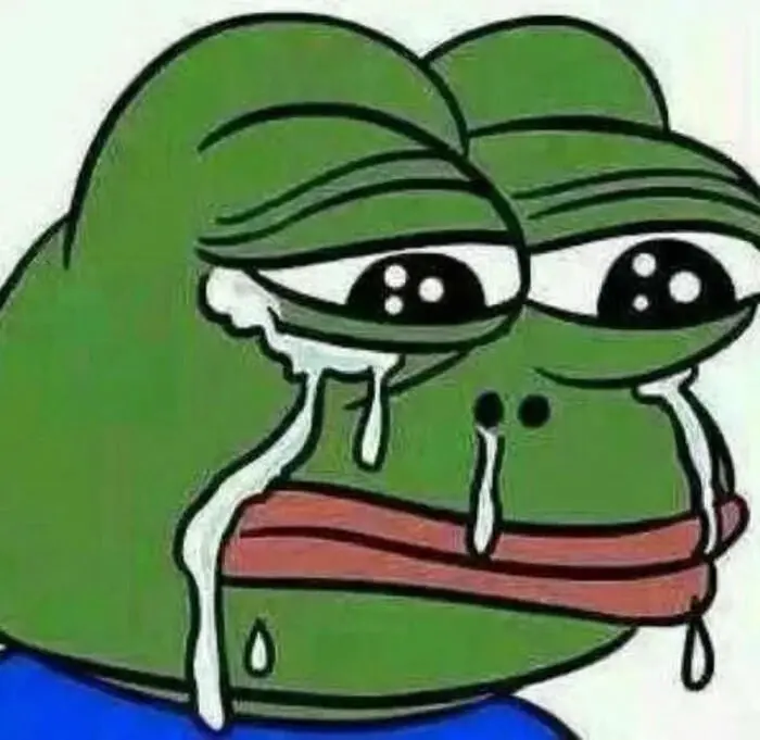 Meme ếch xanh pepe khóc nghẹn ngào thể hiện sự buồn bã sâu sắc Meme ếch xanh pepe khóc nghẹn ngào thể hiện sự buồn bã sâu sắc