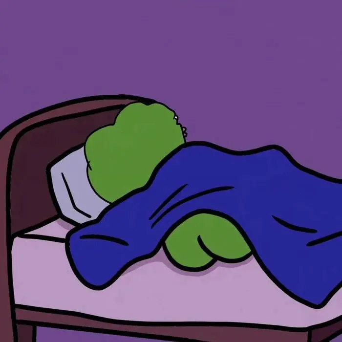 Meme ếch xanh pepe ngủ ngon lành trên giường chú ếch biễu tượng dễ thương Meme ếch xanh pepe ngủ ngon lành trên giường chú ếch biễu tượng dễ thương