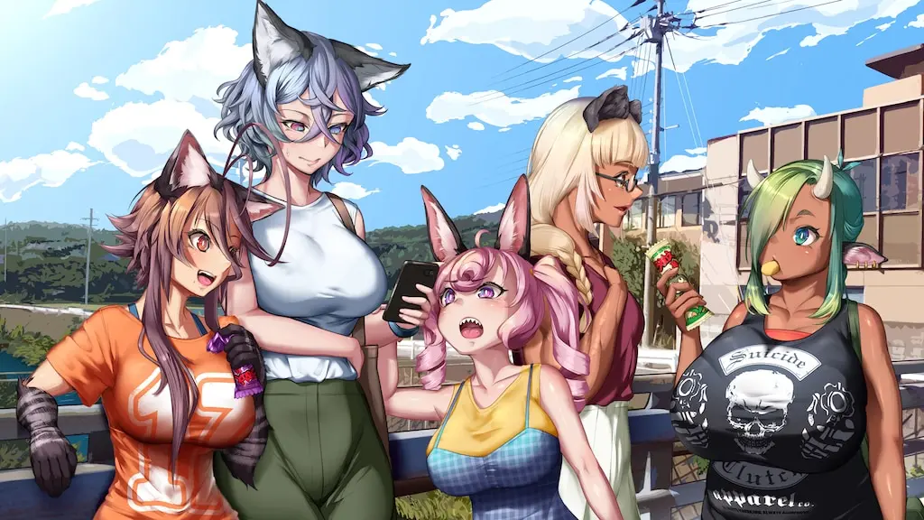 Nhóm gái anime kemonomimi ngực to tròn selfie vui vẻ bên hồ nước Nhóm gái anime kemonomimi ngực to tròn selfie vui vẻ bên hồ nước