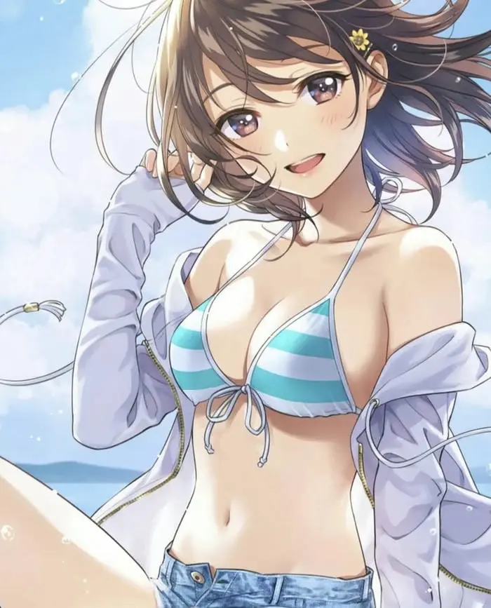 Nữ nhân vật anime mặc đồ bơi gợi cảm trang phục hai mảnh đáng yêu Nữ nhân vật anime mặc đồ bơi gợi cảm trang phục hai mảnh đáng yêu