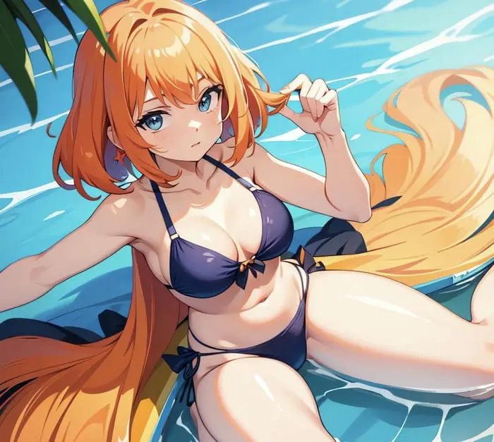 Nữ nhân vật anime trong đồ bơi hai mảnh gợi cảm Nữ nhân vật anime trong đồ bơi hai mảnh gợi cảm