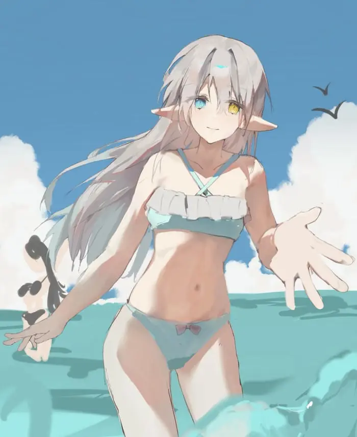 Nữ thần anime bikini quyến rũ trên bãi biển mùa hè Nữ thần anime bikini quyến rũ trên bãi biển mùa hè