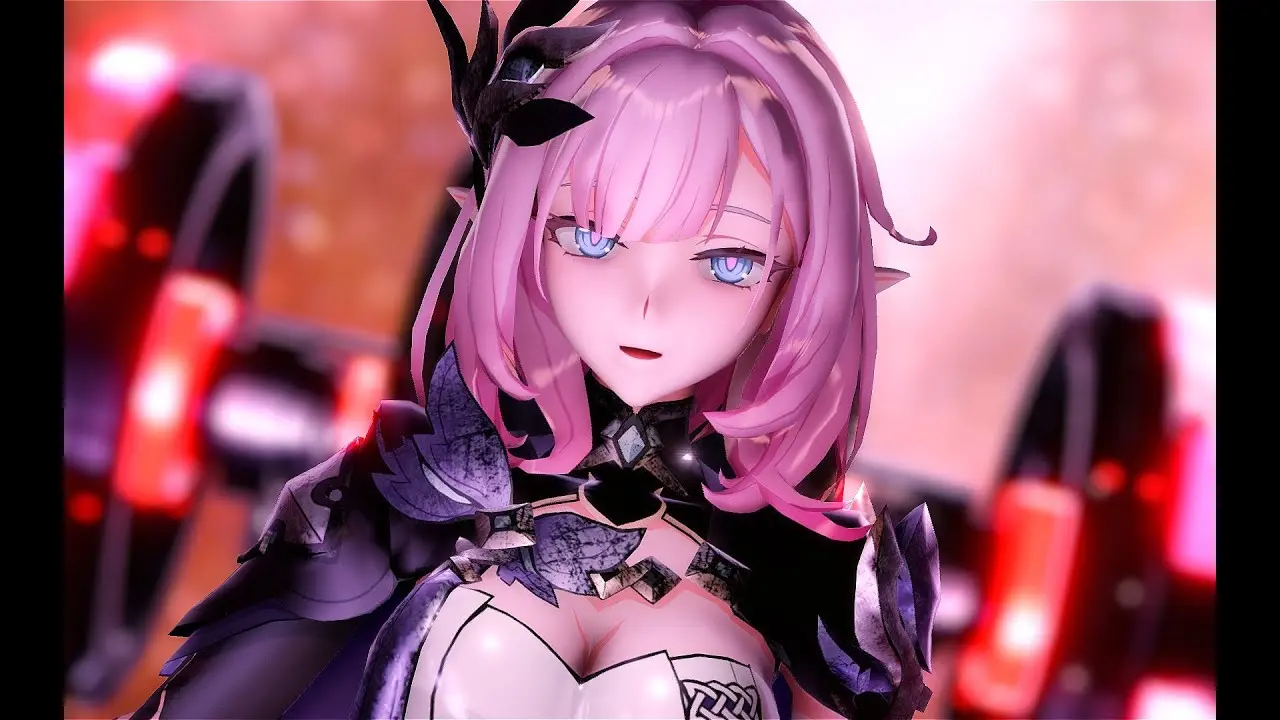 Elysia hentai tóc hồng mắt xanh elf mặc giáp đen lộ ngực căng tròn Elysia hentai tóc hồng mắt xanh elf mặc giáp đen lộ ngực căng tròn
