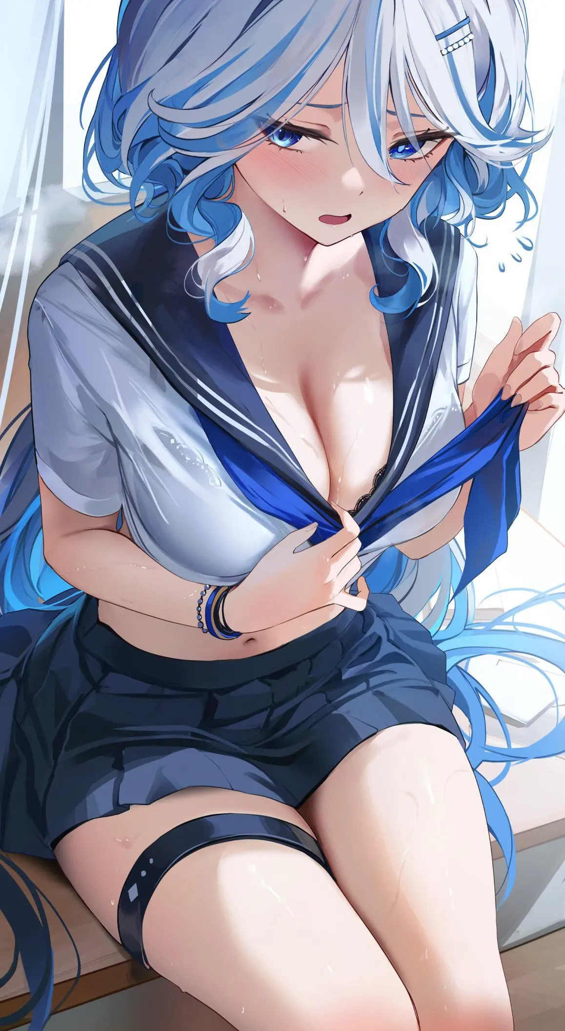 Furina trong ảnh hentai cởi seifuku lộ ngực lớn ngồi bàn váy ngắn ướt át Furina trong ảnh hentai cởi seifuku lộ ngực lớn ngồi bàn váy ngắn ướt át