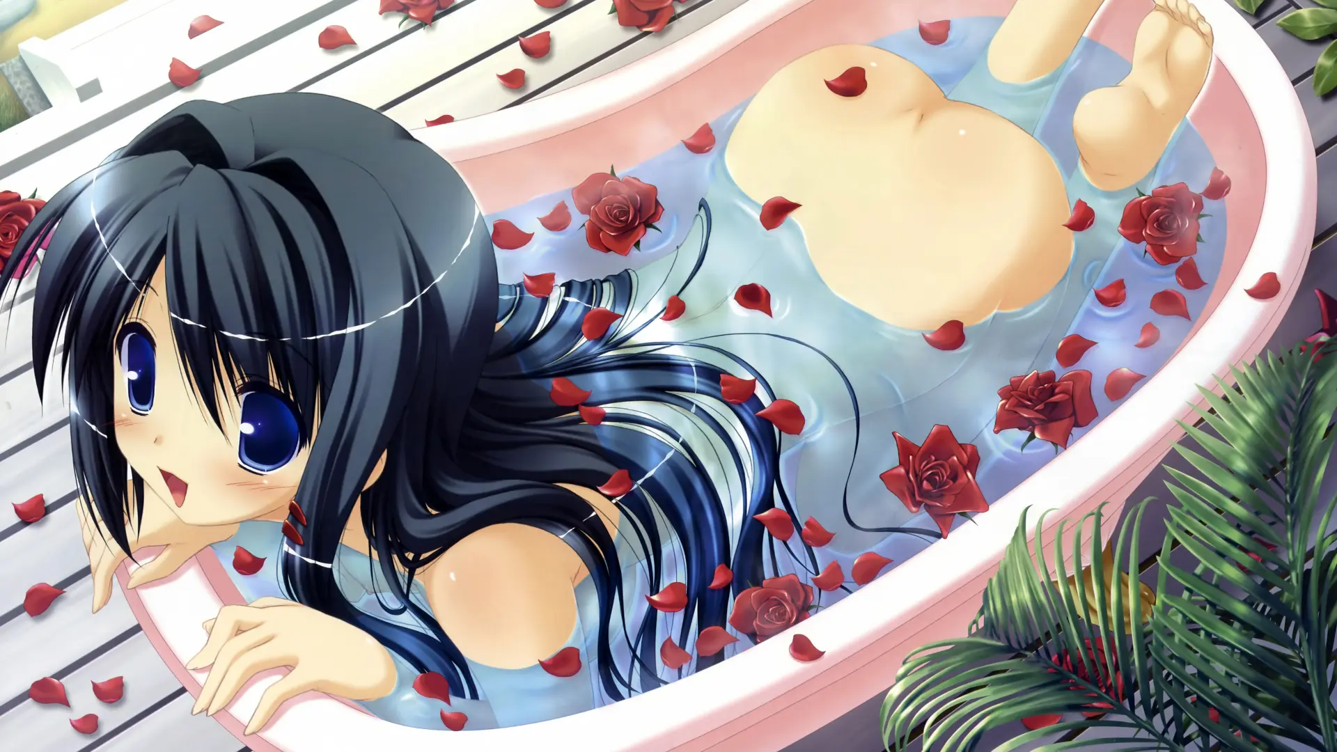 Hình nền hentai thiếu nữ anime tóc đen mắt xanh tắm bồn hồng hoa hồng đỏ Hình nền hentai thiếu nữ anime tóc đen mắt xanh tắm bồn hồng hoa hồng đỏ